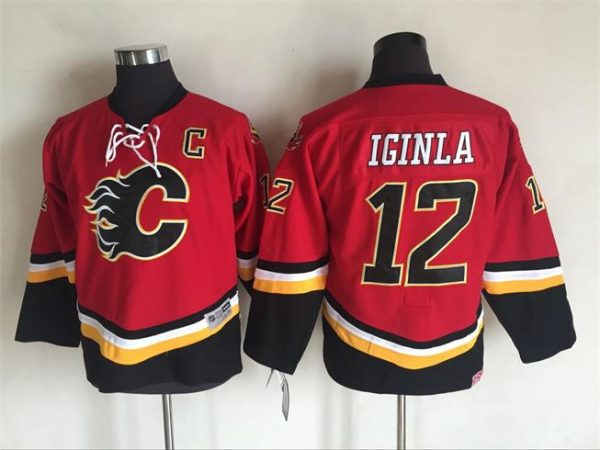 Kinder Calgary Flames Eishockey Trikot Iginla #12 Dark Red